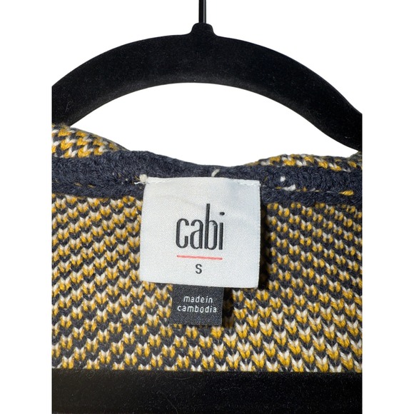 Cabi Sz S Hooded Cardigan Checked Longline Toggle Closure Knit‎ Sweater Women - Picture 9 of 12